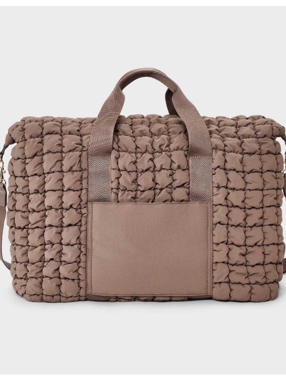 Universal Thread Quilted Knit Tote Bag | Taupe | Oversized Shoulder Bag - Picture 6 of 14